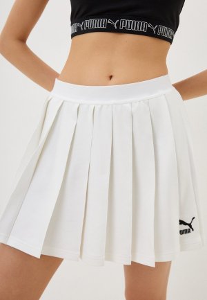 Юбка PUMA Lamoda Online Exclusive Classics pleated skirt. Цвет: белый