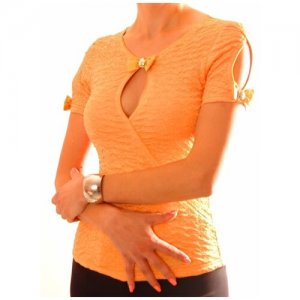 Блуза , размер L, оранжевый TheDistinctive. Цвет: оранжевый