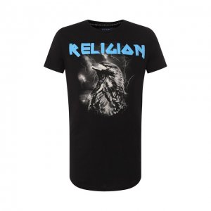 Хлопковая футболка Religion. Цвет: чёрный