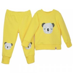 Комплект одежды  детский, свитшот и брюки, повседневный стиль, размер 86, желтый Россия. Цвет: розовый