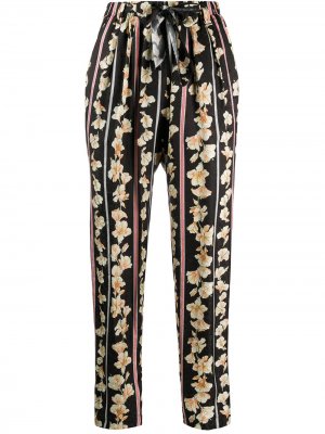 Укороченные брюки с цветочным принтом Forte. Цвет: черный