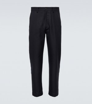 Полосатые прямые брюки из смесовой шерсти , синий Dries Van Noten