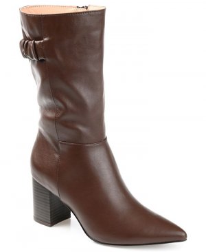 Женские широкие ботинки Wilo до икры , коричневый Journee Collection