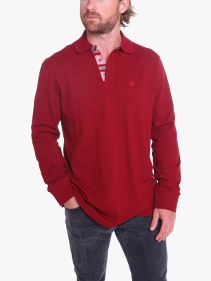 Рубашка поло стандартного кроя с длинными рукавами , красный бордовый KOY