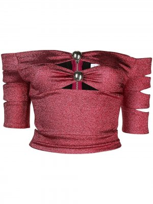 Блузка с открытыми плечами AREA. Цвет: розовый