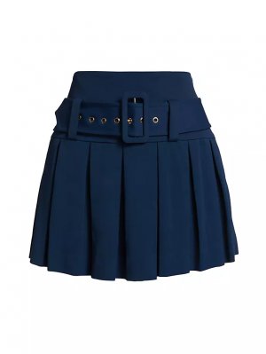 Плиссированная мини-юбка Caroline с поясом , темно-синий Ramy Brook