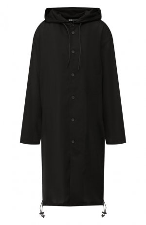 Пальто с капюшоном Y-3. Цвет: черный