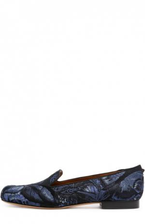 Текстильные слиперы Camu Butterfly с принтом Valentino. Цвет: синий