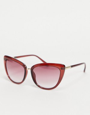 Солнцезащитные очки «кошачий глаз» в красной оправе -Красный Lipsy