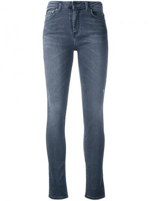 Облегающие укороченные джинсы Blk Dnm. Цвет: серый
