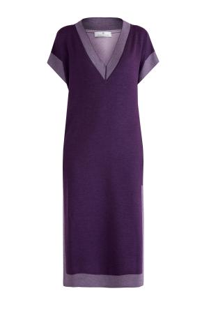 Двухстороннее платье из трикотажа в составе кашемира и шелка MAISON ULLENS. Цвет: фиолетовый