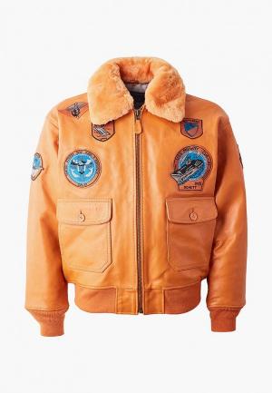 Куртка кожаная Schott N.Y.C. MP002XM246SX. Цвет: оранжевый