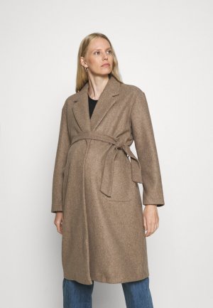 Пальто классическое Olmtrillion Long Belt Coatigan ONLY MATERNITY, коричневый Maternity