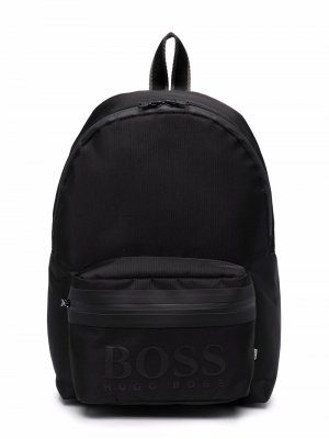 Рюкзак на молнии с логотипом BOSS Kidswear. Цвет: черный