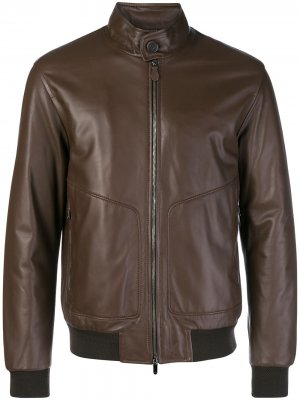 Кожаная куртка Z Zegna. Цвет: коричневый