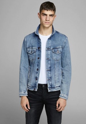 Куртка джинсовая Jack & Jones. Цвет: синий