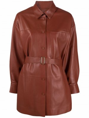 Куртка-рубашка Jaiphal с завязками Aeron. Цвет: коричневый
