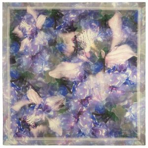 Платок ,115х115 см, пыльная роза, фиолетовый Павловопосадская платочная мануфактура. Цвет: пыльная роза/зеленый/фиолетовый