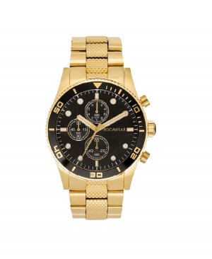 Мужские часы-браслет из блестящего золотистого металла 46,5 мм Rocawear