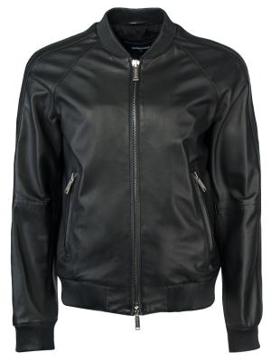 Кожаная куртка DSQUARED2. Цвет: черный
