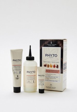 Краска для волос Phyto тон 5 Светлый шатен 50/50/12. Цвет: коричневый