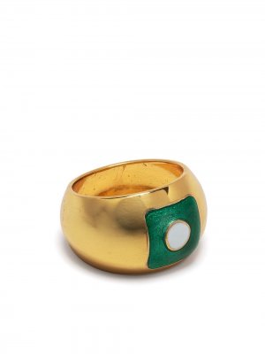 Кольцо с эмалью LIYA. Цвет: золотистый