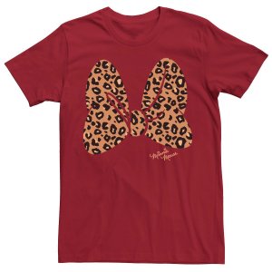 Мужская футболка с леопардовым принтом и бантом Минни Маус Disney