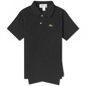 X Lacoste Асимметричная рубашка-поло, черный Comme Des Garçons Shirt