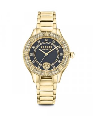 Часы Canton Road с кристаллами, 36 мм , цвет Black Versus Versace