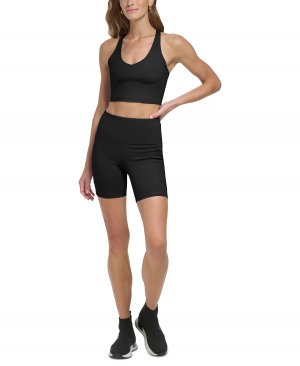 Женские велосипедные шорты balance со сверхвысокой посадкой без застежек , черный DKNY