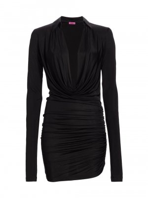 Мини-платье Utena со сборками и длинными рукавами , черный Gauge81