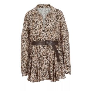 Платье super oversize bf nk kleid bb leopard , коричневый Norma Kamali
