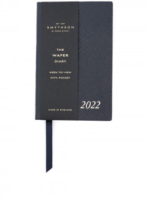 Записная книжка 2022 Wafer с карманом Smythson. Цвет: черный