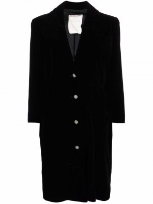 Бархатное платье миди 1980-х годов со стразами Yves Saint Laurent Pre-Owned. Цвет: черный
