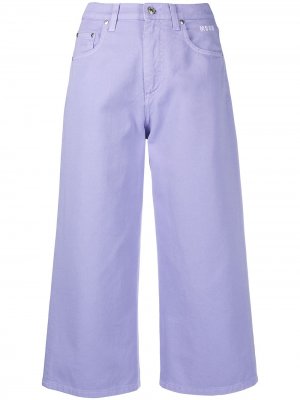 Укороченные джинсы с завышенной талией MSGM. Цвет: фиолетовый