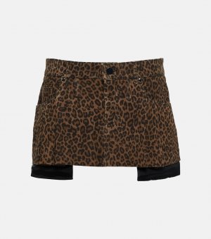 Замшевая мини-юбка с леопардовым принтом DODO BAR OR, разноцветный Or