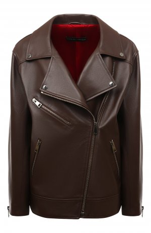 Кожаная куртка Maslov. Цвет: коричневый