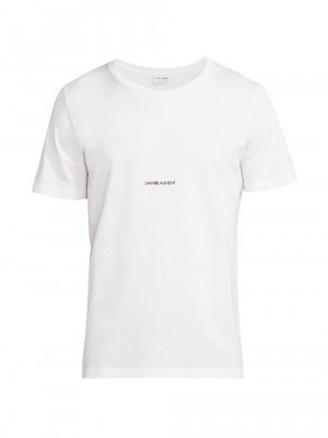 Классическая футболка с логотипом , белый Saint Laurent