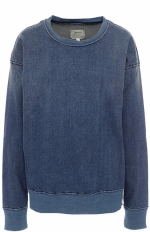 Джинсовый пуловер с круглым вырезом Current/Elliott. Цвет: синий
