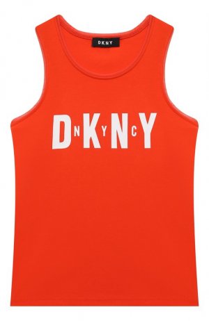 Хлопковая майка DKNY. Цвет: оранжевый