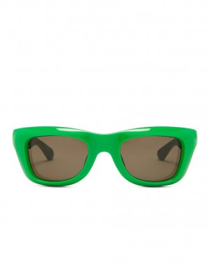 Солнцезащитные очки Mix Materials, цвет Shiny Solid Green Bottega Veneta