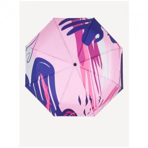 Мини-зонт, автомат, 3 сложения, для женщин, розовый Mellizos. Цвет: розовый