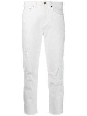 Укороченные джинсы с прорезями Michael Kors. Цвет: белый