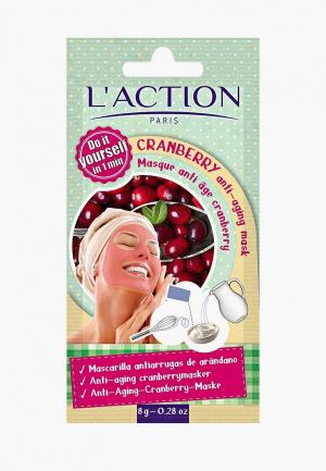 Маска для лица LAction L'Action антивозрастная на основе клюквы, Cranberry anti-aging mask, 8 г. Цвет: белый