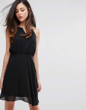 Платье с металлической пластиной Zibi London. Цвет: черный