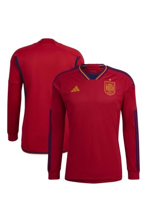 Домашняя футбольная футболка сборной Испании с длинным рукавом adidas, белый Adidas