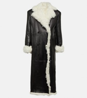 Кожаное пальто на подкладке из овчины , черный Magda Butrym