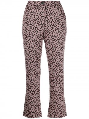 Укороченные брюки с леопардовым принтом White Sand. Цвет: розовый