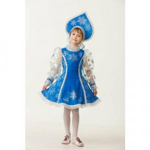 Карнавальный костюм Снегурочка велюр синяя (5232 146) Jeanees. Цвет: синий
