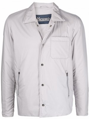 Куртка-рубашка на кнопках Herno. Цвет: серый